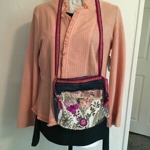 Handmade Denim Patchwork Crossbody Hippie Bag